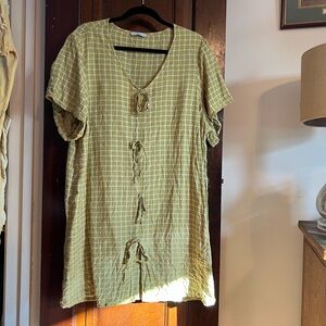 Linenfox Luise dress in Pickle Checks, size s/m
